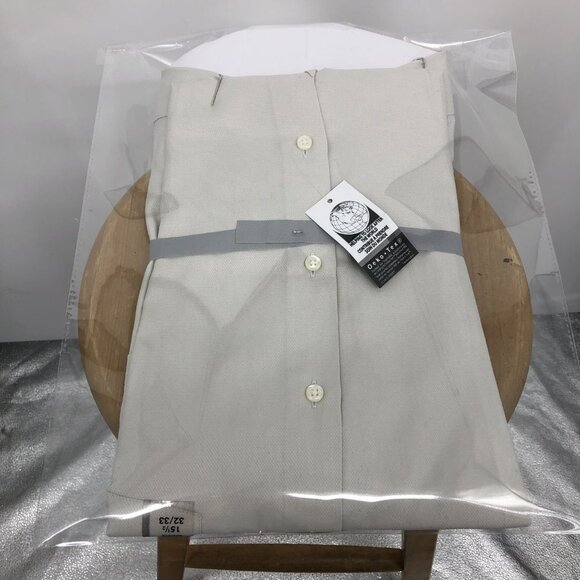 NWT Van Heusen pale Grey Button Up Fitted Dress Shirt size 15.5 32/33 - Picture 7 of 9